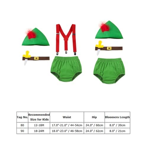Baby Boys Green Halloween Costume with Feather Hat & Diaper Cover Set
