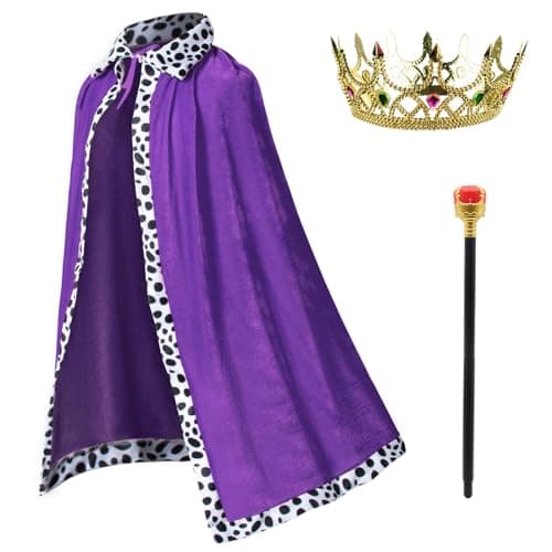 King Robe Crown Scepter Set for Boy Cosplay