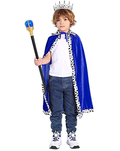 King Robe Crown Scepter Set for Boy Cosplay