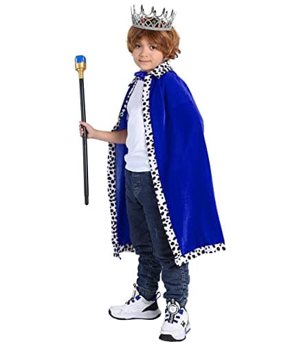 King Robe Crown Scepter Set for Boy Cosplay