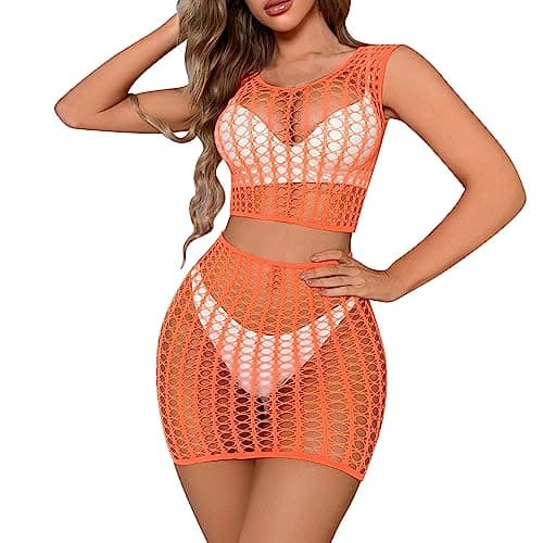 Rainbow Rave Fishnet Costume for Women