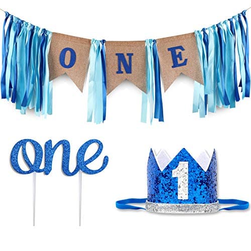 Baby Boy 1st Birthday Decorations - Crown Theme