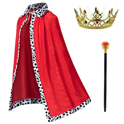 King Robe Crown Scepter Set for Boy Cosplay