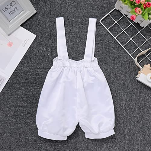 IMEKIS Baby Boy Baptism Suit with Bowtie and Suspenders