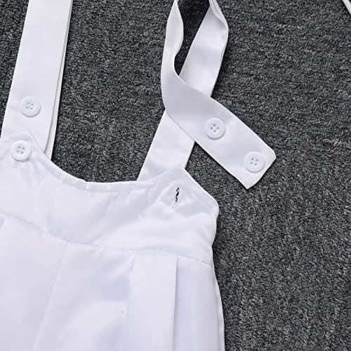 IMEKIS Baby Boy Baptism Suit with Bowtie and Suspenders