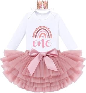 Rainbow 1st Birthday Outfit for Baby Girls Romper Tutu Skirt Tulle Bloomers Headband First Birthday Cake Smash Outfits