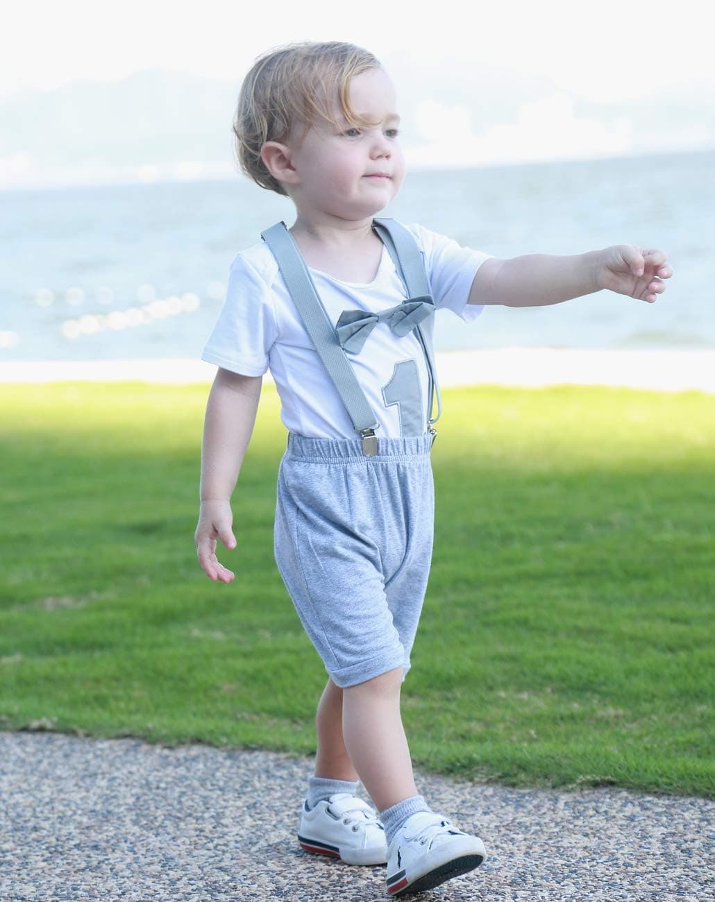 Baby Boy Funny First Birthday Clothes Infant Boy Bow Tie Romper Bodysuit Cake Smash Outfits