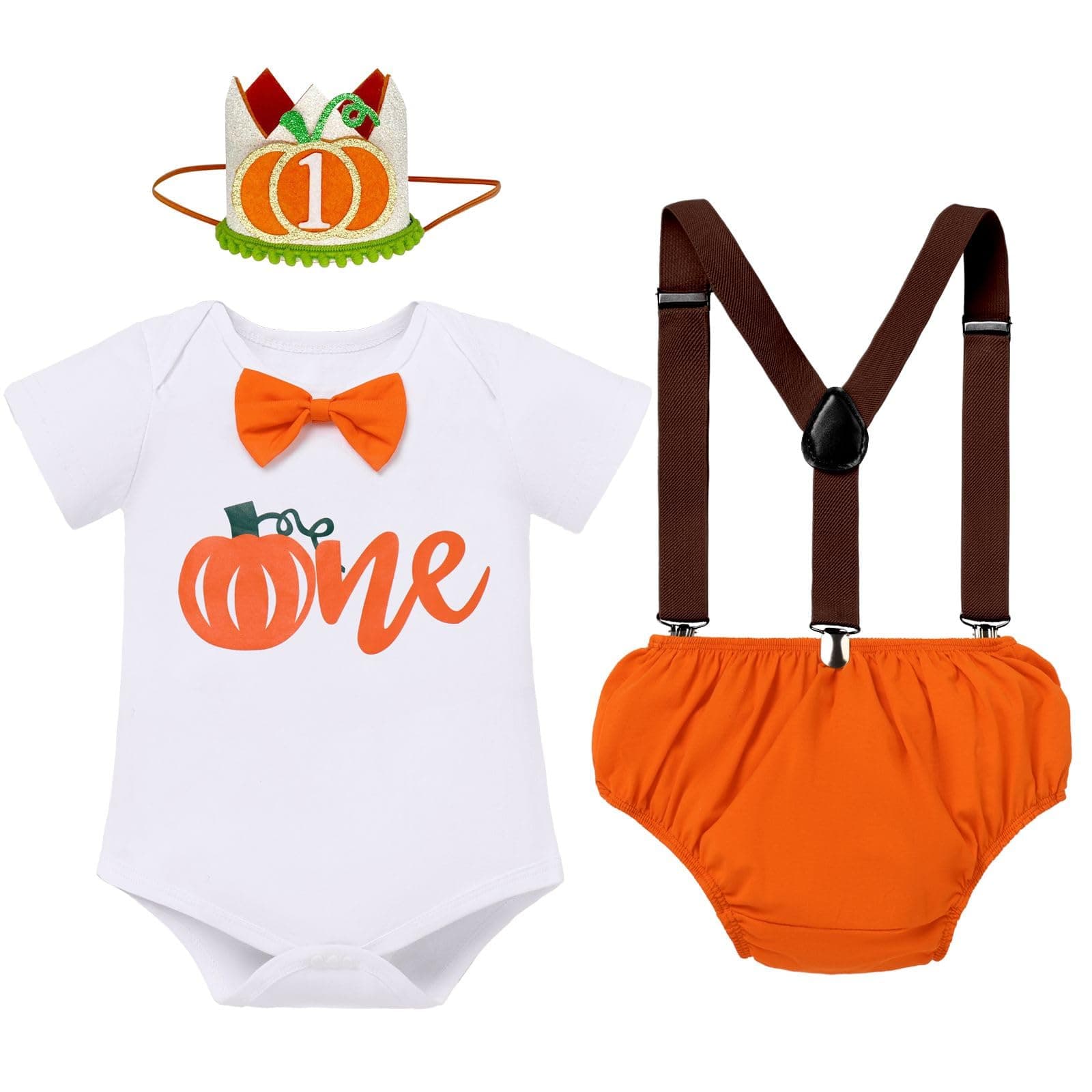 Baby Boy St. Patrick's Day Romper with Green Suspenders