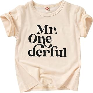 First Birthday Shirt Baby Boys One Year Old Tops 1st Birthday T-Shirt Clothes Outfit