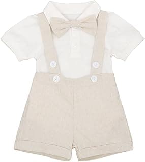 Baby Boys Formal Suit Gentleman Bowtie Romper Suspenders Shorts Wedding Tuxedo Outfit Cake Smash Christening Clothes
