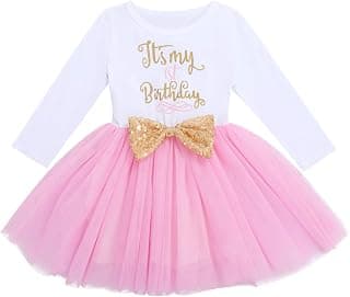 Baby Girl 1st 2nd 3rd Birthday Outfit Mouse Dress Polka Dots Tutu Skirt Cake Smash Long Sleeve Clothes for Photo Shoot