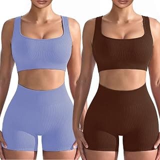 Workout Sets for Women 2 Piece, Cute YOGA Workout Set, Two Piece Workout Outfits,2 Pack