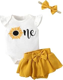 Baby Girl 1st Birthday Outfit First Birthday Clothes One Year Old Birthday Sunflower Skirt Set