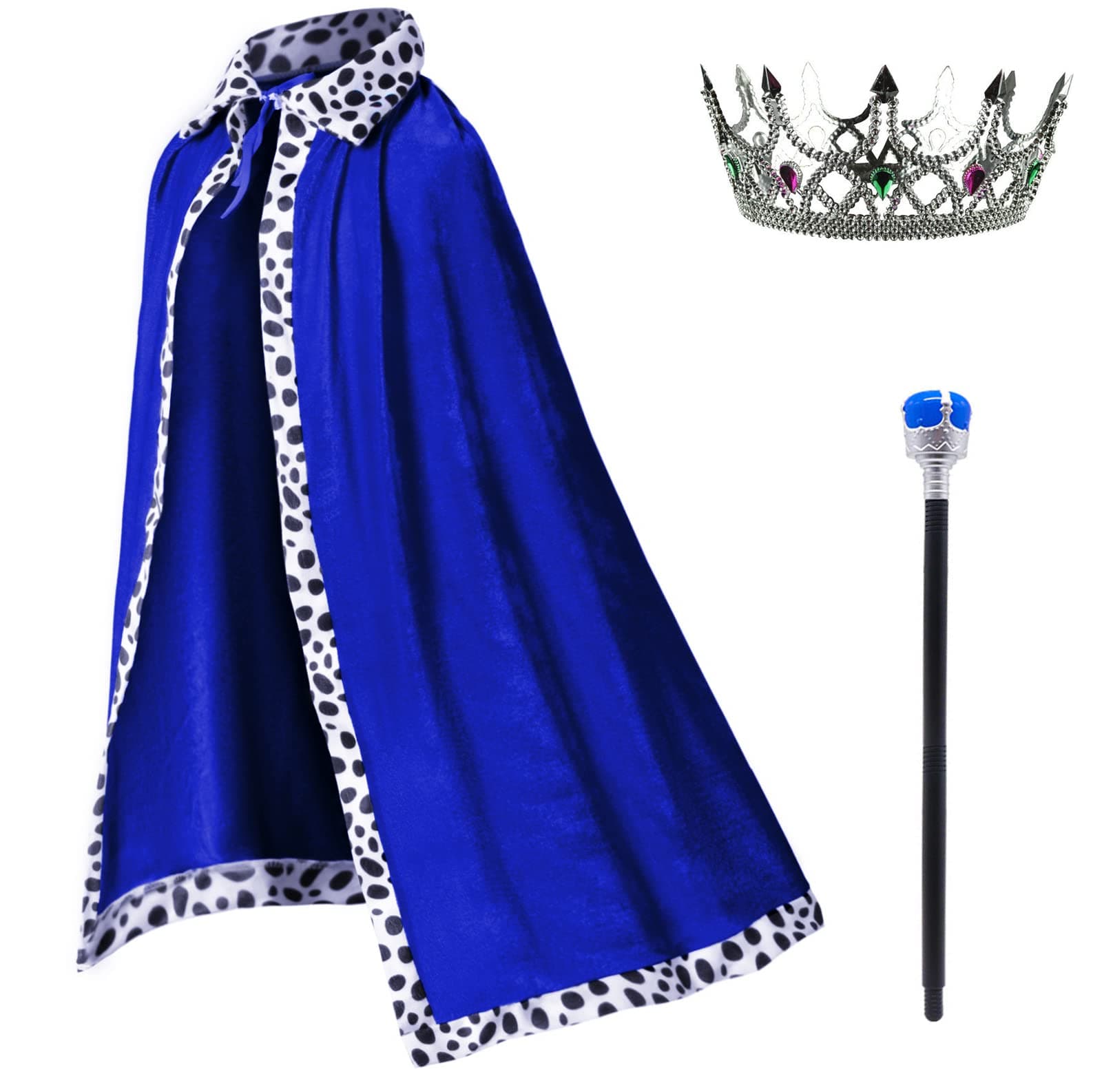 King Robe Crown Scepter Set for Boy Cosplay