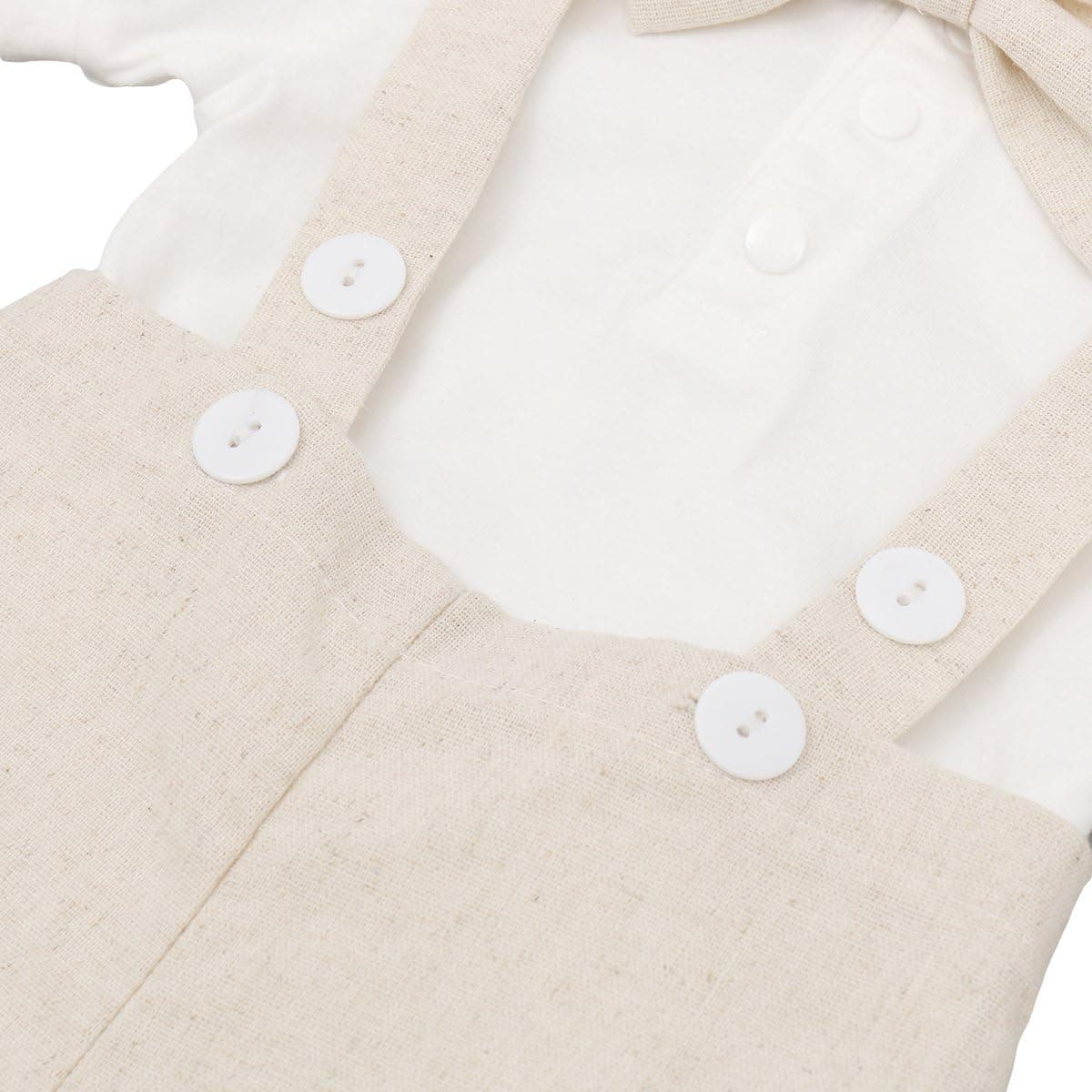 Baby Boys Formal Suit Set Short Sleeve Romper Suspenders Shorts Pants Bowtie Wedding Tuxedo Outfits Cake Smash Clothes