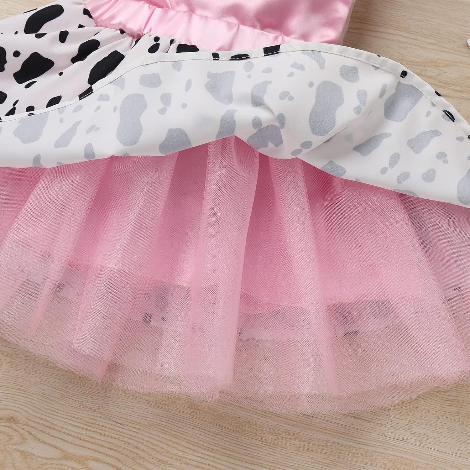 Toddler Baby Girl Farm Cow 1st Birthday Outfit Cow Print Dress with Headband Cake Smash Photo Shoot Clothes Set