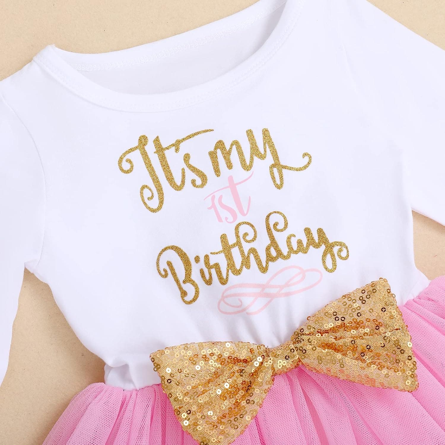 Baby Girl 1st 2nd 3rd Birthday Outfit Mouse Dress Polka Dots Tutu Skirt Cake Smash Long Sleeve Clothes for Photo Shoot