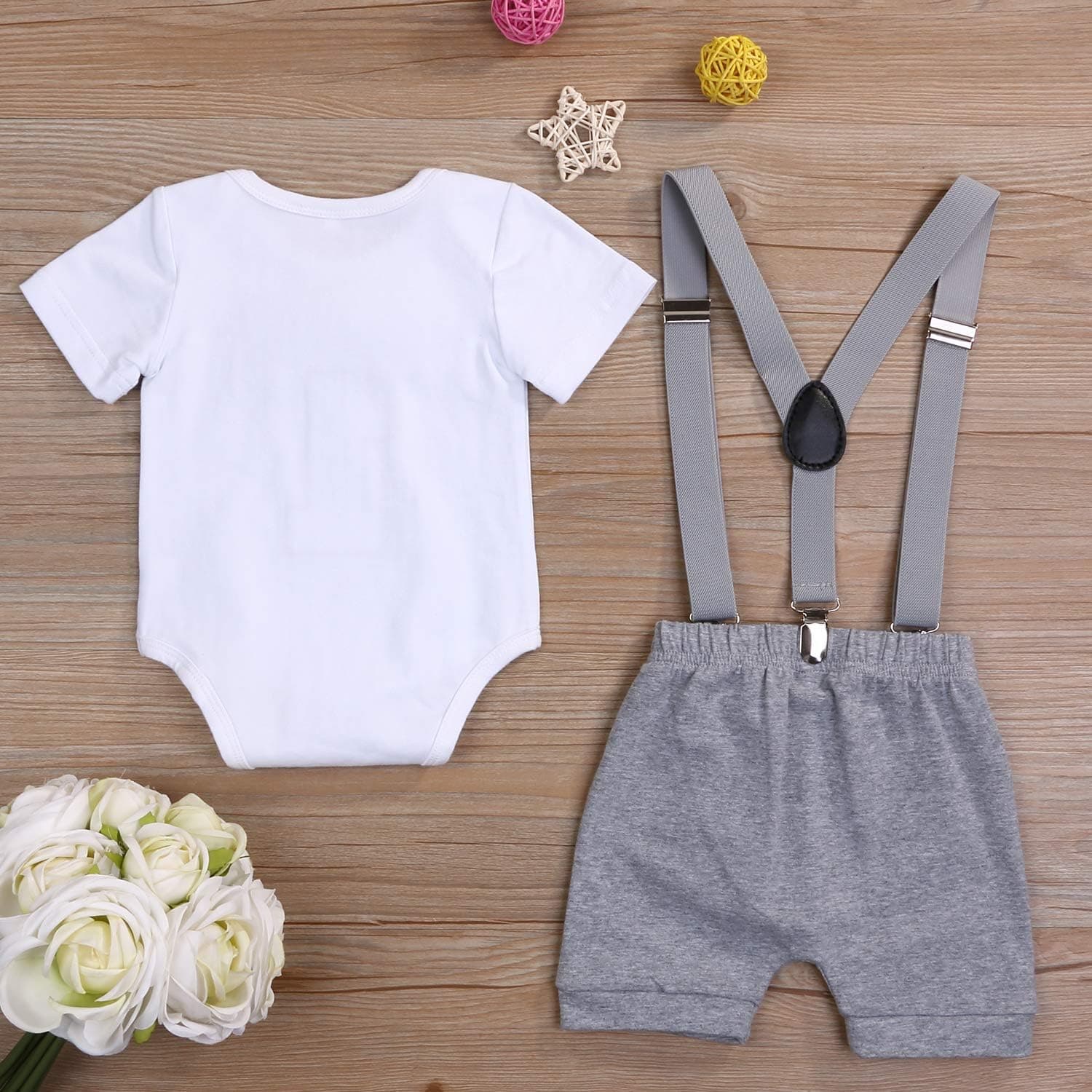 Baby Boy Funny First Birthday Clothes Infant Boy Bow Tie Romper Bodysuit Cake Smash Outfits