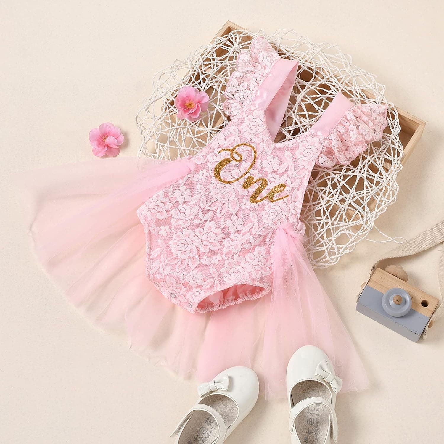 Baby Girl 1st Birthday Outfit Boho One Ruffle Lace Romper Princess Tutu Backless Dress Photoshoot Party Clothes