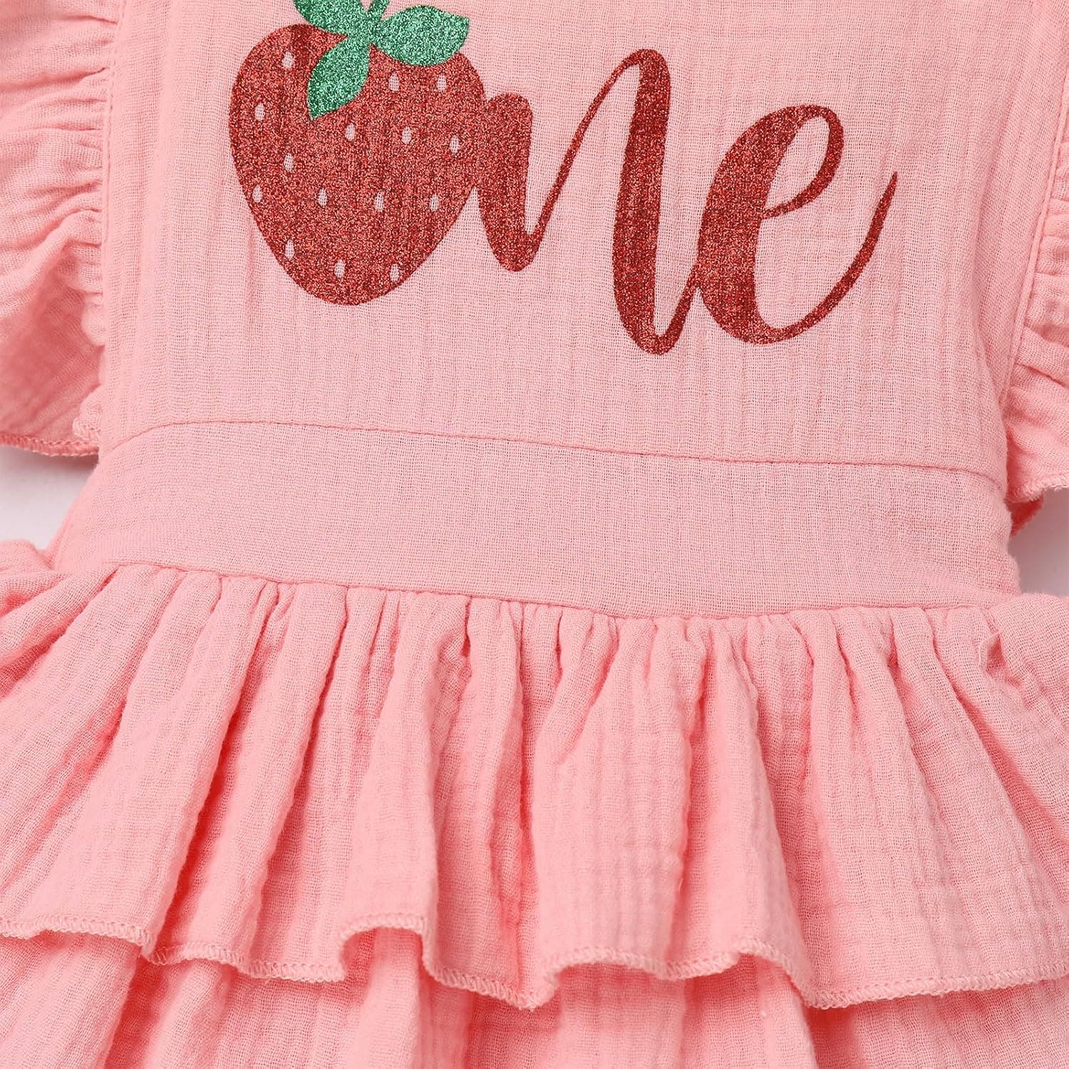 Baby Girl 1st Birthday Outfit Berry Melon One Boho Romper Headband Summer Cake Smash Photo Shoot Clothes